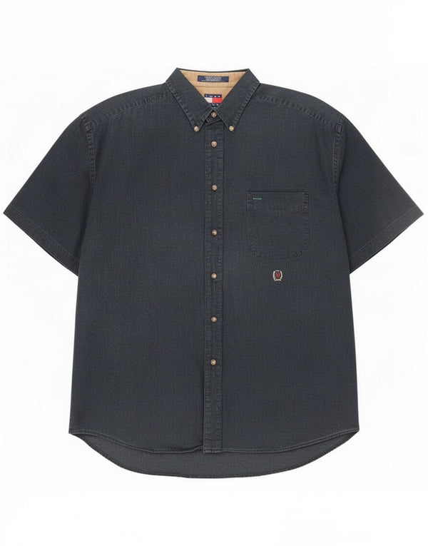 Muška majica kratkih rukava Tommy Hilfiger XL tamnoplava lanena