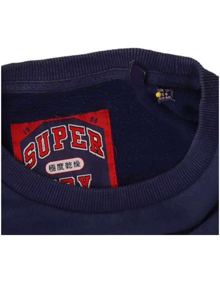 Superdry ženska majica s motivima prekomjerne majice UK 12 srednje tamnoplava