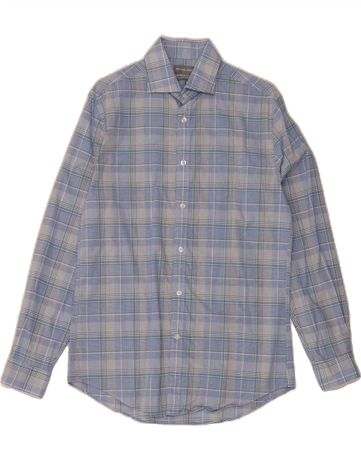 MICHAEL KORS Mens Slim Fit Shirt Size 15 Medium Blue Check Cotton Vintage Michael Kors and Second-Hand Michael Kors from Messina Hembry 