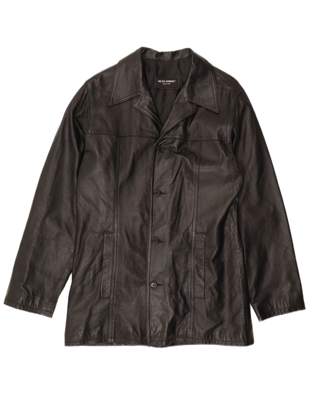 HELEN HUBERT Muška kožna jakna UK 38 Srednja crna koža