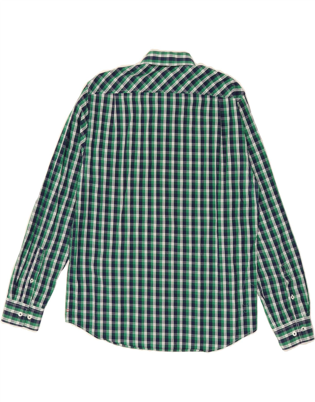 PIERRE CARDIN Mens Shirt Medium Green Check Cotton Vintage Pierre Cardin and Second-Hand Pierre Cardin from Messina Hembry 