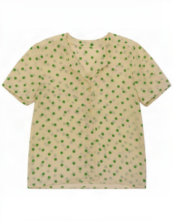 Vintage ženska košulja bluza UK 16 Large White Spotted