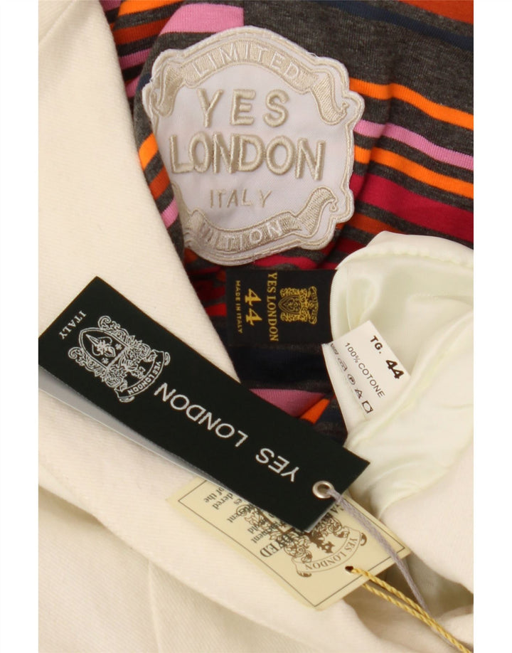 Yes London Ženska jakna s 2 gumba IT 44 Srednje bijeli pamuk