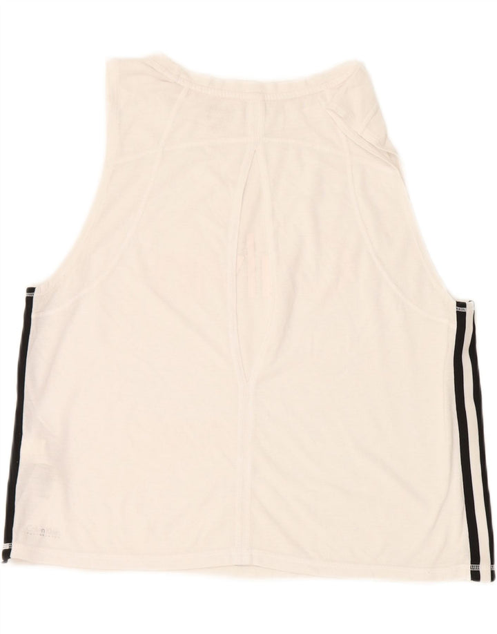 CALVIN KLEIN Womens Graphic Vest Top UK 14 Large White Polyester Vintage Calvin Klein and Second-Hand Calvin Klein from Messina Hembry 