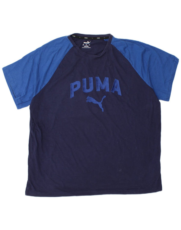 Puma muška majica s grafičkim motivima 2XL tamnoplavi pamuk u blokovima boja