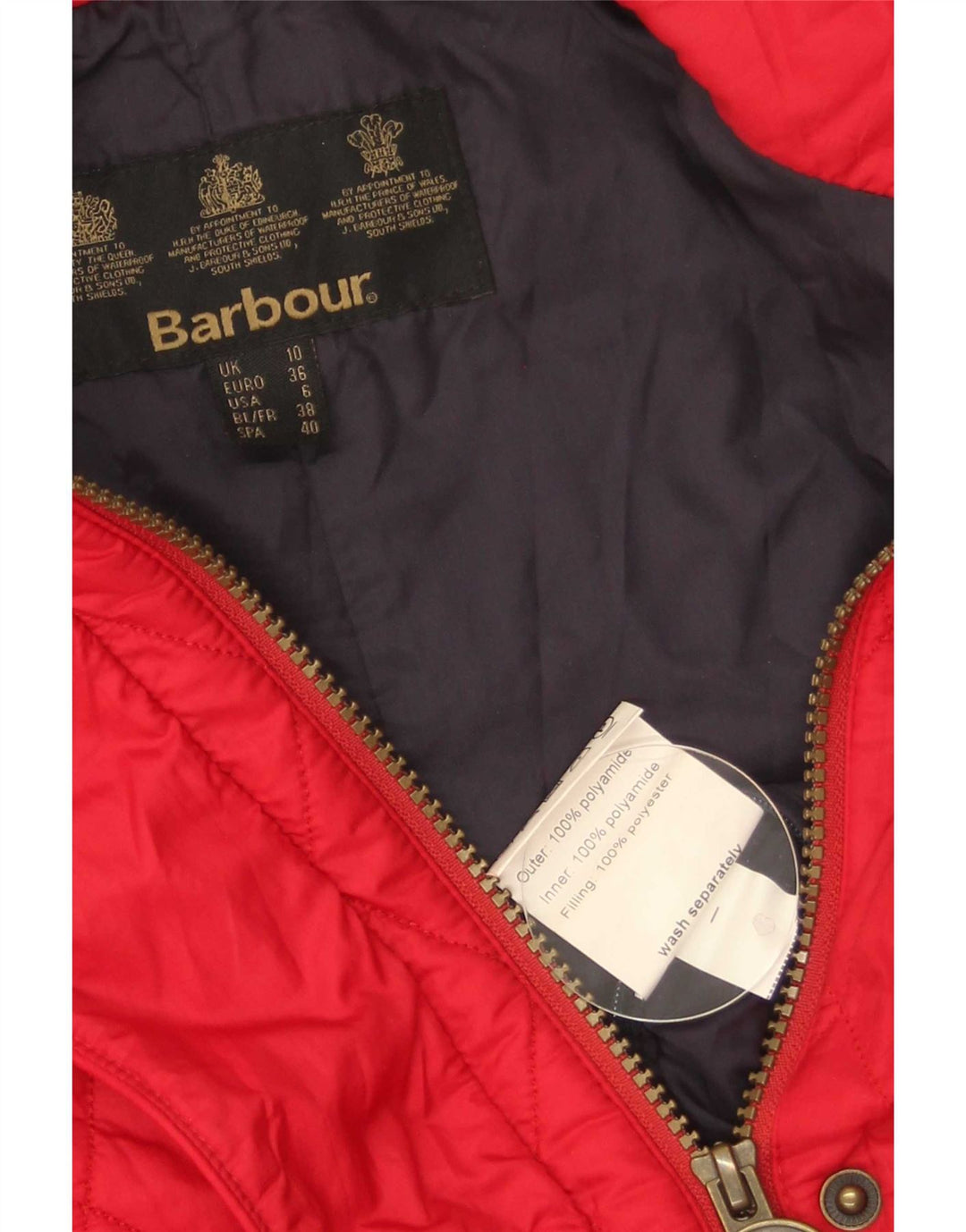 Barbour ženska prošivena jakna UK 10 mala crvena poliamid