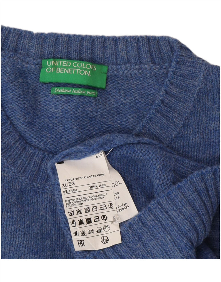 Benetton ženski džemper s okruglim izrezom UK 18 XL plava vuna