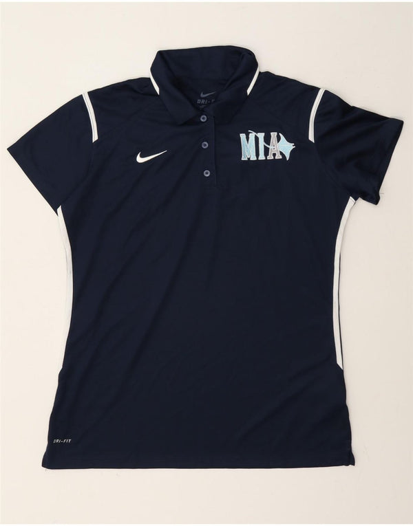Nike ženska polo majica Dri Fit Graphic UK 16 Large Navy Blue Colourblock
