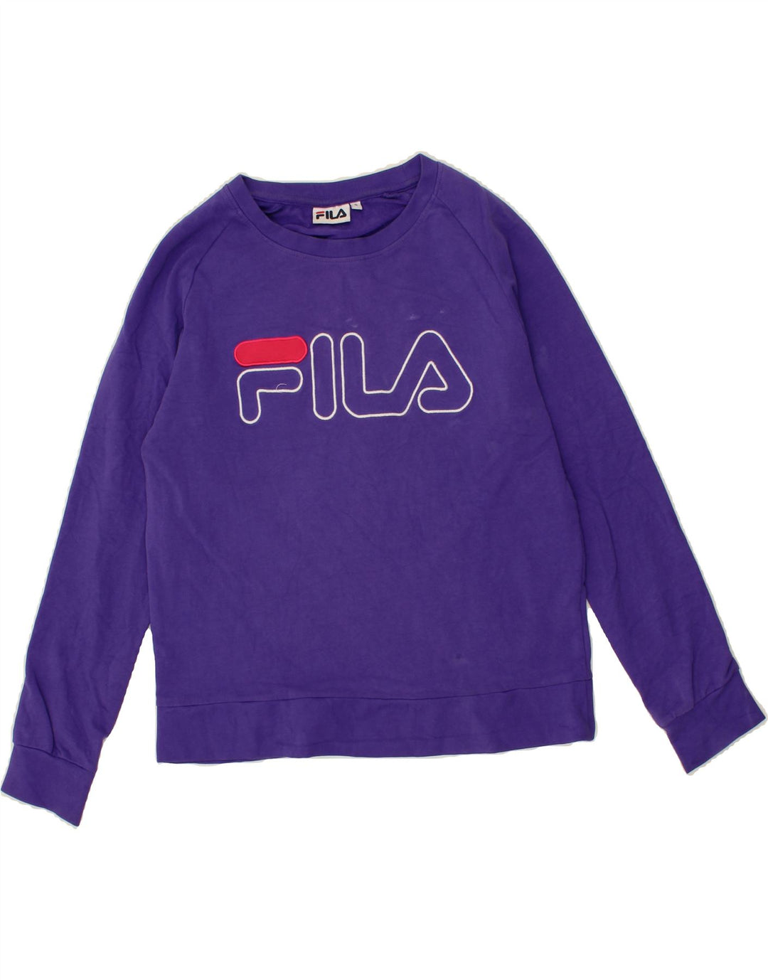 FILA Womens Graphic Sweatshirt Jumper UK 10 Small Purple Vintage Fila and Second-Hand Fila from Messina Hembry 