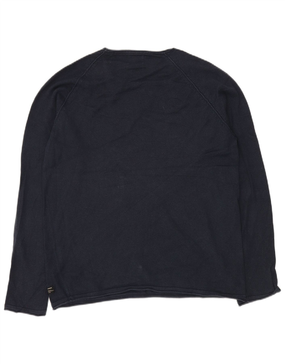 JACK & JONES Muški džemper s okruglim izrezom Srednji tamnoplavi pamuk