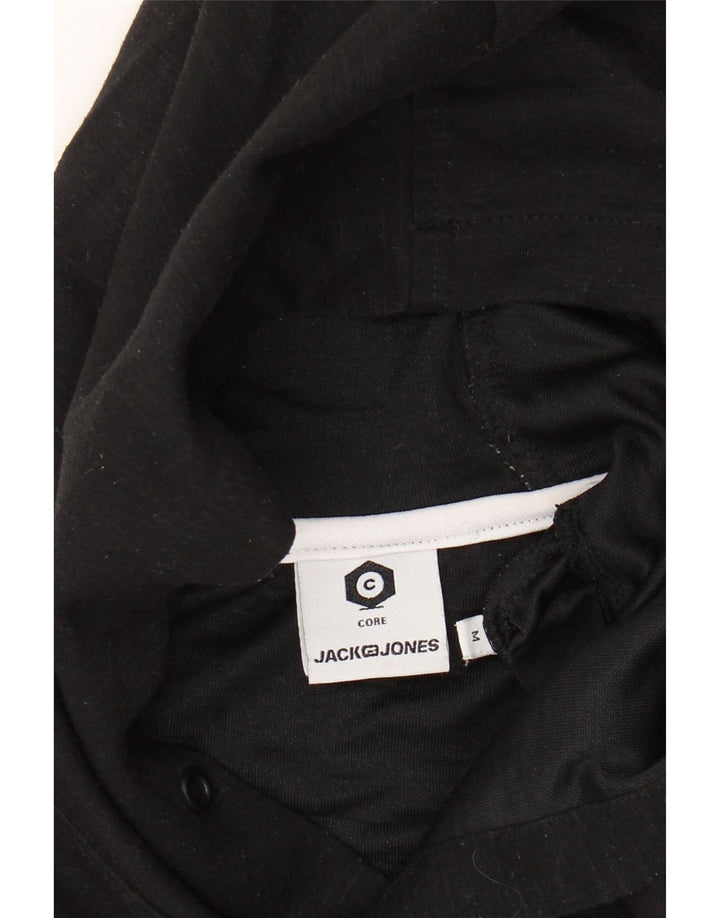 JACK & JONES Mens Hoodie Jumper Medium Black Striped Polyester Vintage Jack & Jones and Second-Hand Jack & Jones from Messina Hembry 