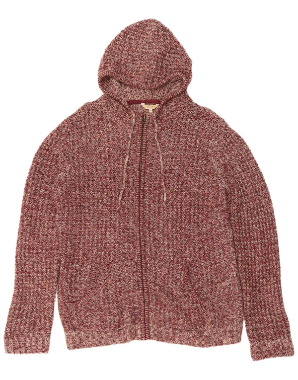 Fat Face ženski kardigan pulover s kapuljačom UK 16 Large Bordo Flecked