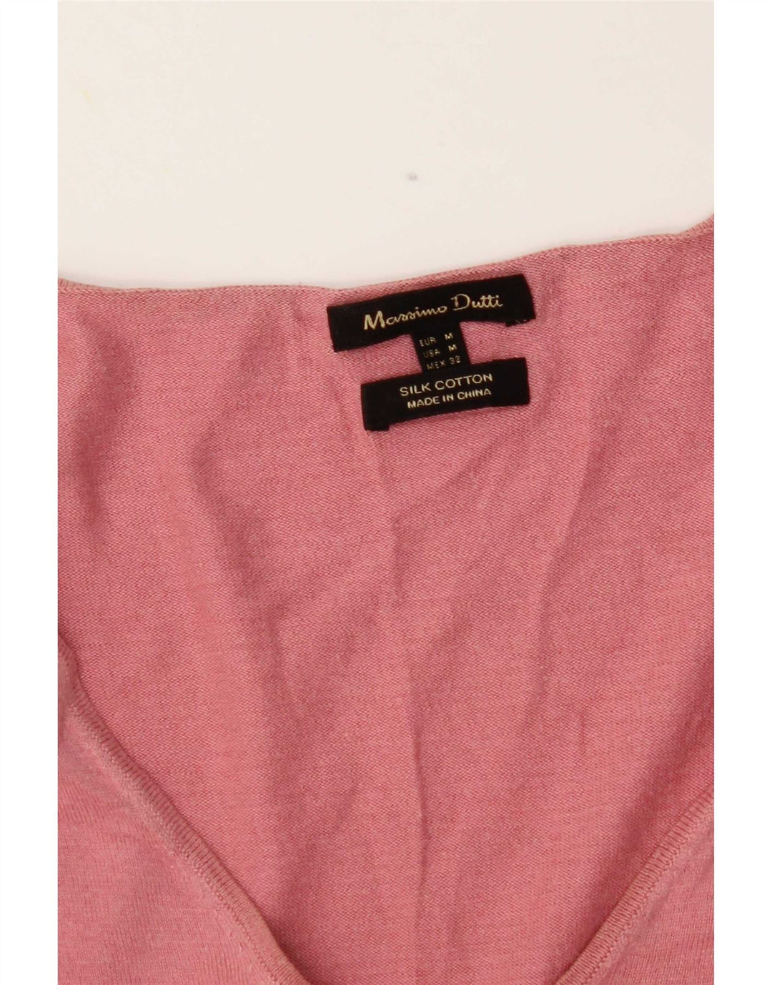 Massimo Dutti Ženski džemper s V-izrezom UK 12 Srednje ružičasta svila