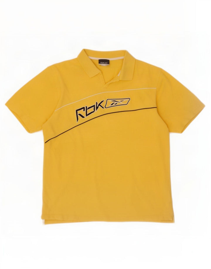 Reebok muška polo majica s grafičkim motivima velika žuta pamučna