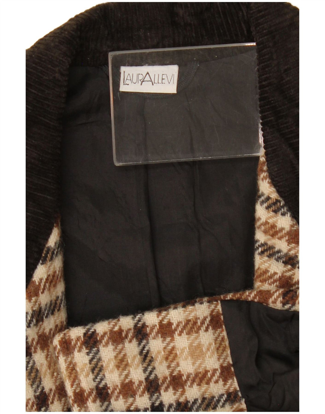 Vintage ženski sako sa 2 gumba UK 14 srednje bež houndstooth