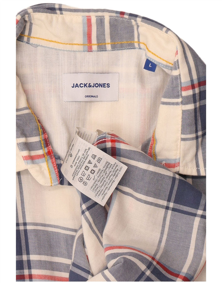 Jack & Jones muška košulja kratkih rukava, plavi karirani pamuk