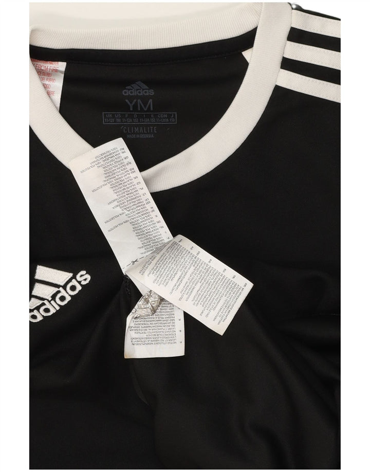 Adidas Boys Climalite T-Shirt Top 11-12 Years Medium Black Poliester