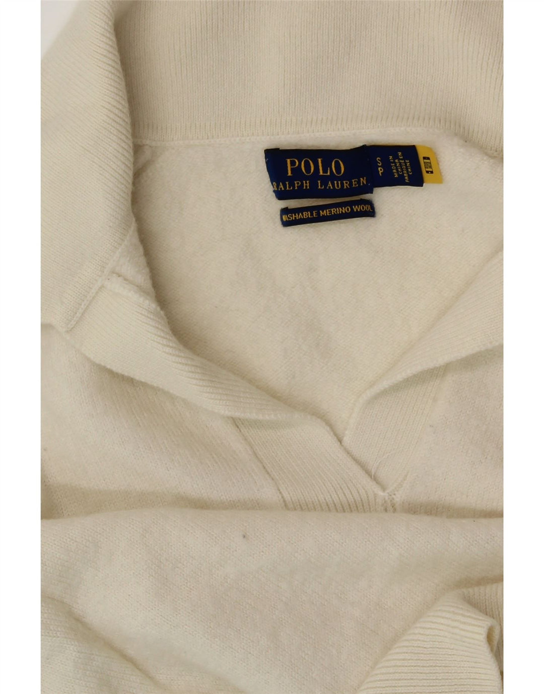 POLO RALPH LAUREN Ženski pulover s polo ovratnikom UK 10 Small Off White