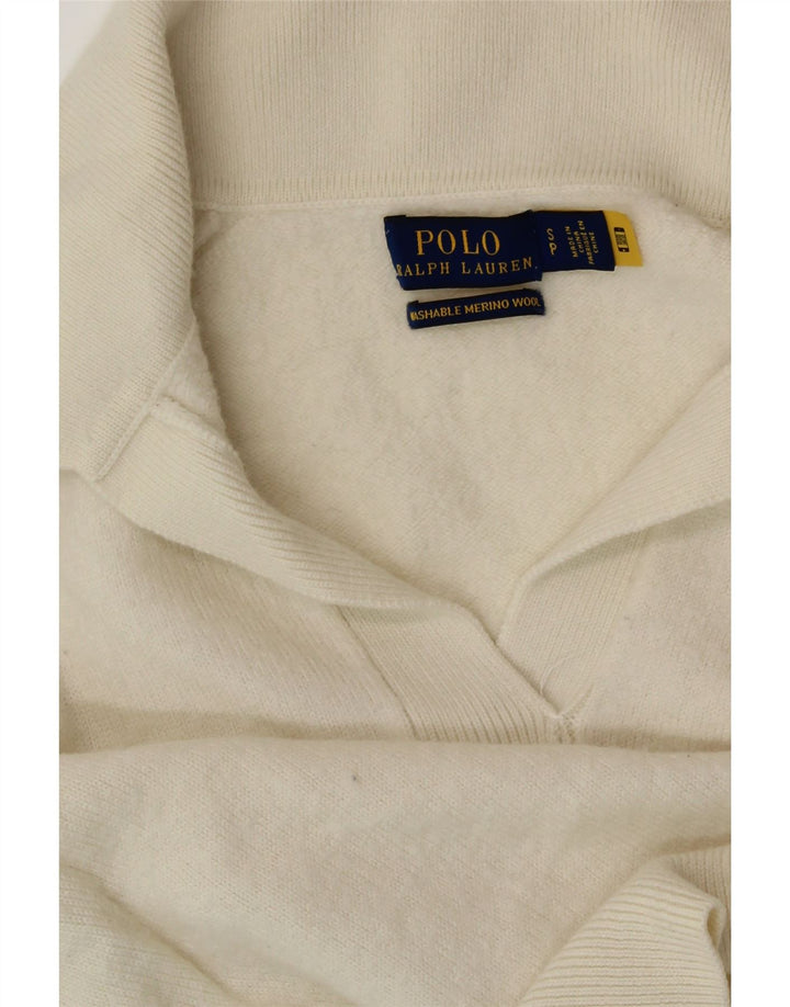 POLO RALPH LAUREN Ženski pulover s polo ovratnikom UK 10 Small Off White