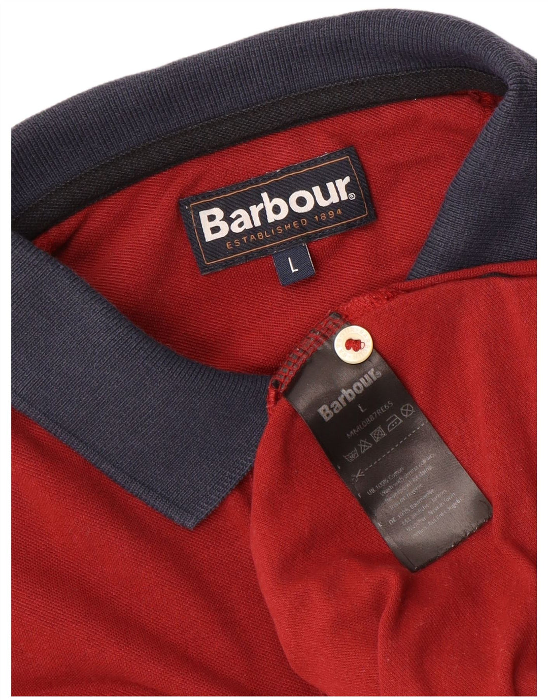 BARBOUR Muška polo majica Velika crvena pamuk