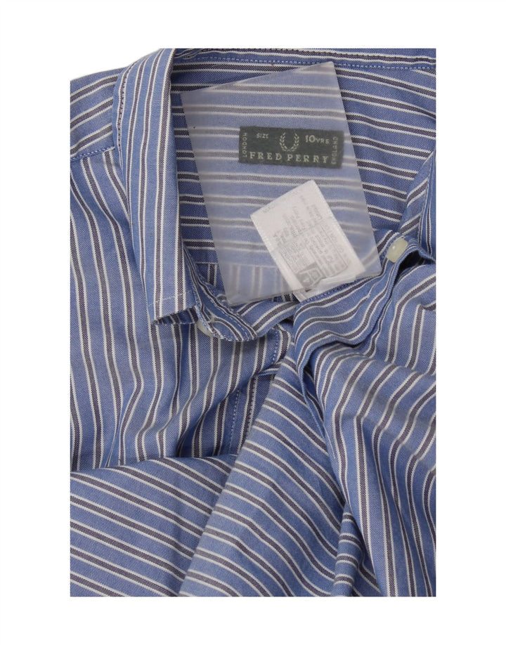 Fred Perry majica za dječake 9-10 godina, pamuk s plavim prugama