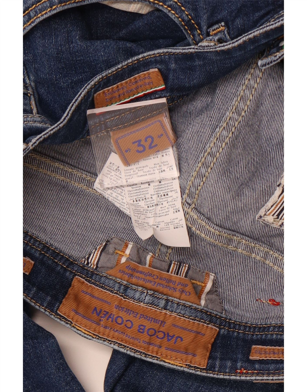 JACOB COHEN Ženske uske traperice W32 L29 tamnoplavi pamuk