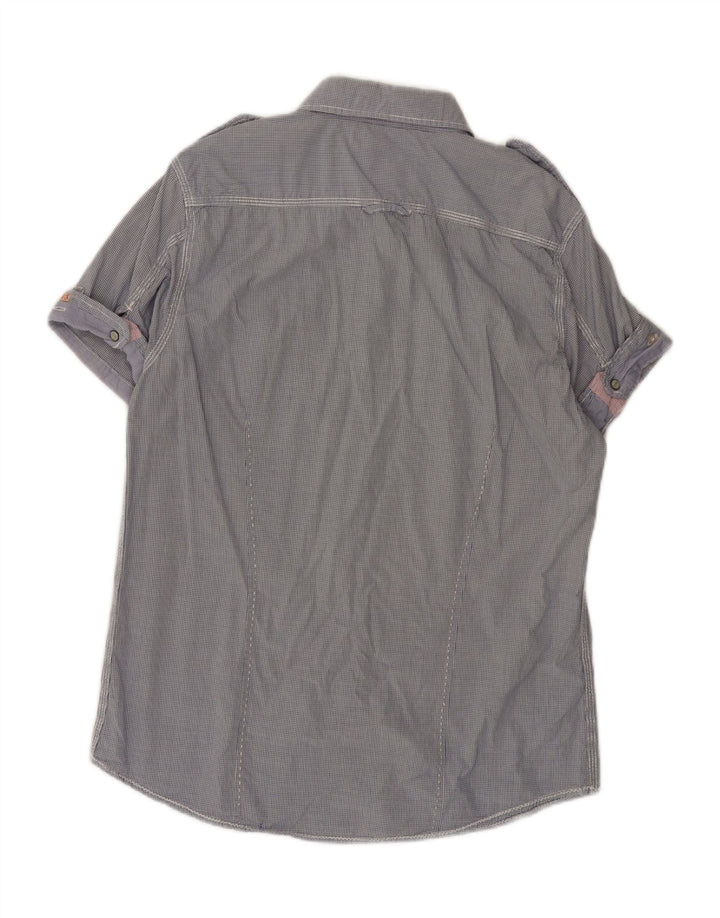 SCOTCH & SODA Muška vojna majica kratkih rukava Veliki plavi pamuk od ginghama