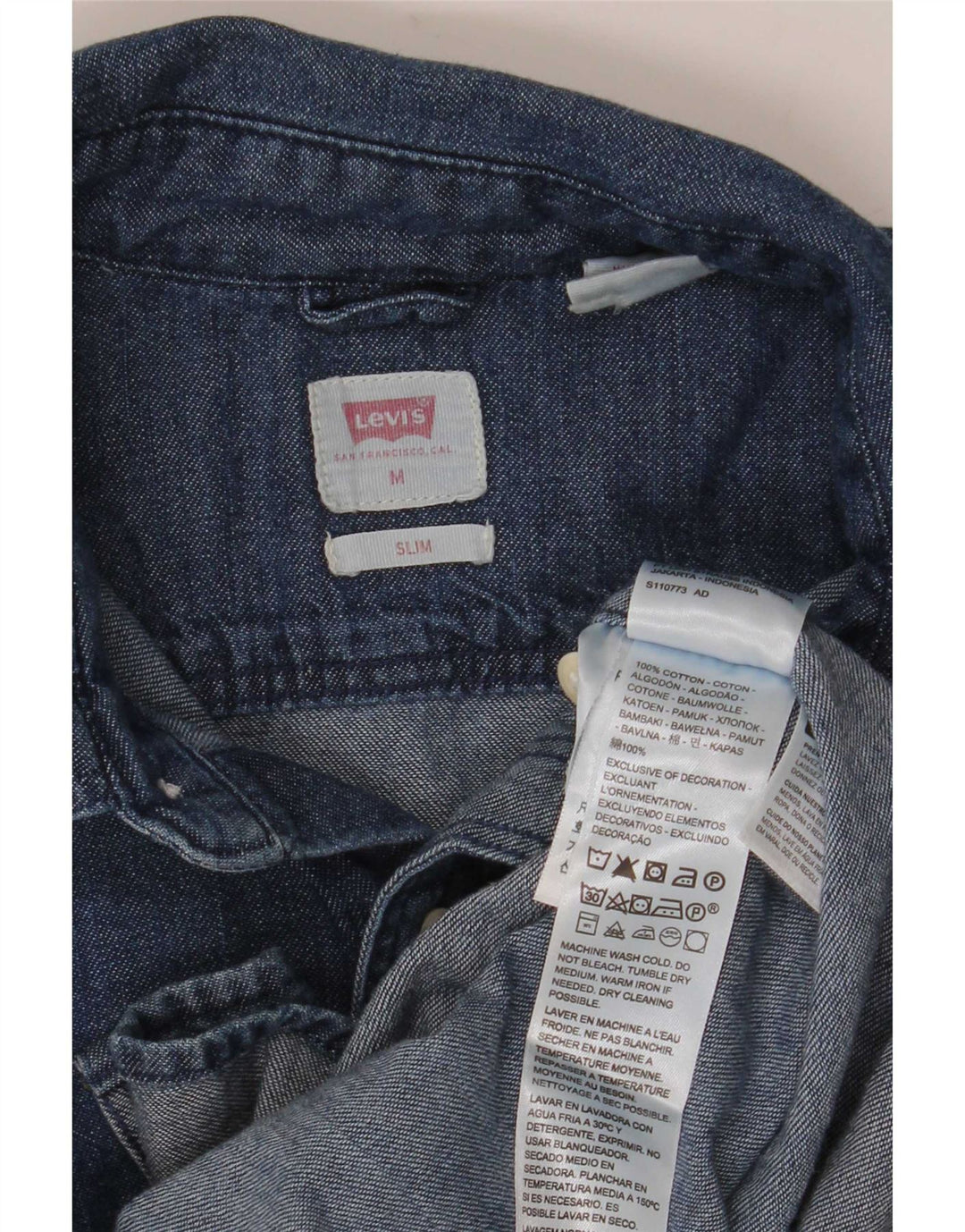 Levi's muška uska traper košulja srednje plave boje pamuka