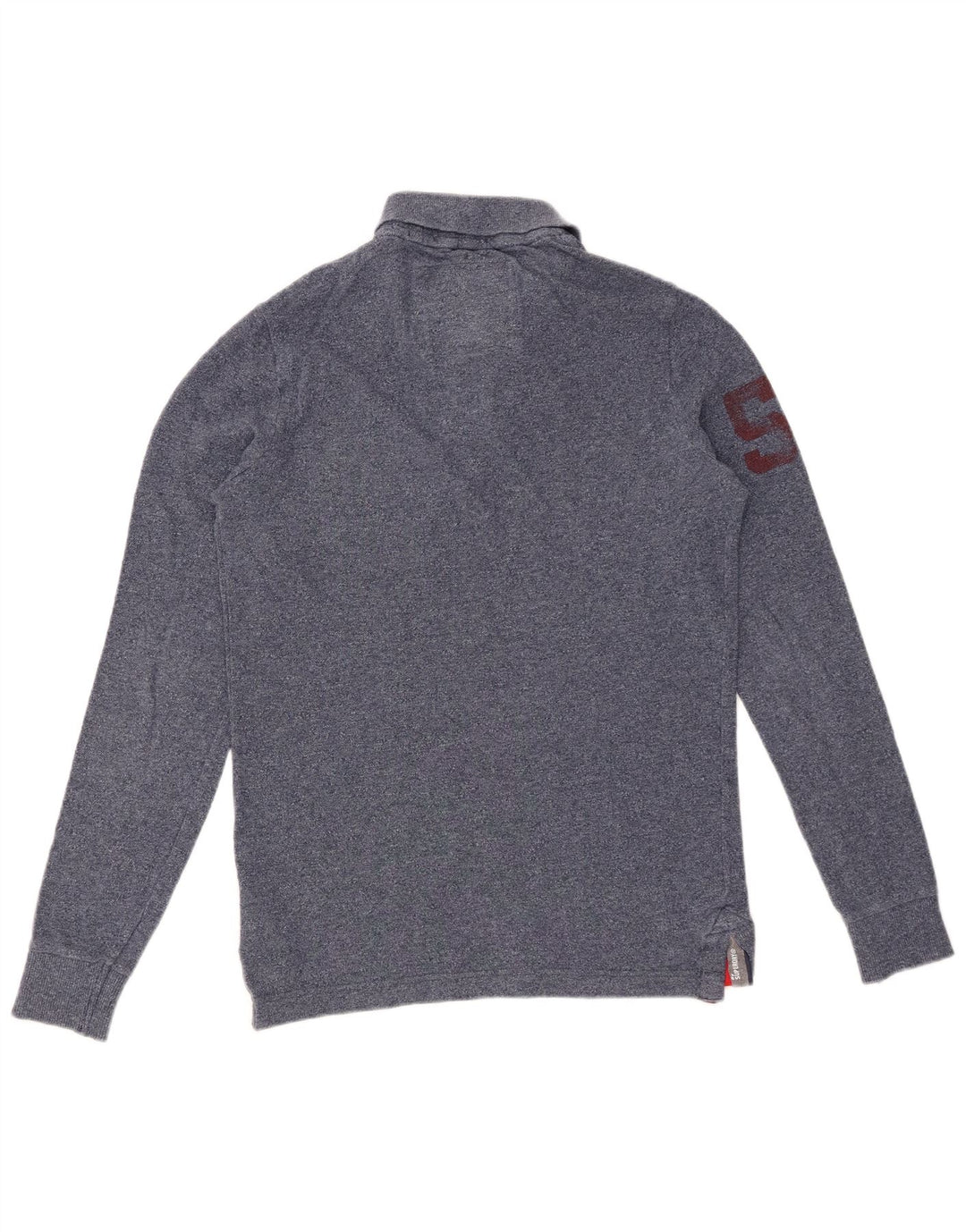 SUPERDRY muška polo majica dugih rukava s grafičkim motivima, mala tamnoplava pamuk