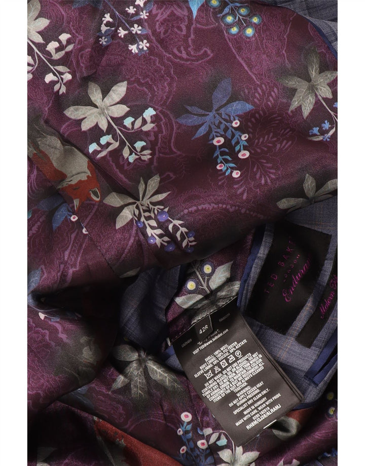 Ted Baker muška jakna s 2 gumba UK 42 XL plava karirana vuna