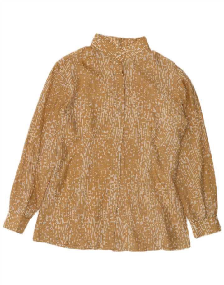 Vintage ženska košulja bluza UK 12 srednje žuta na točkice