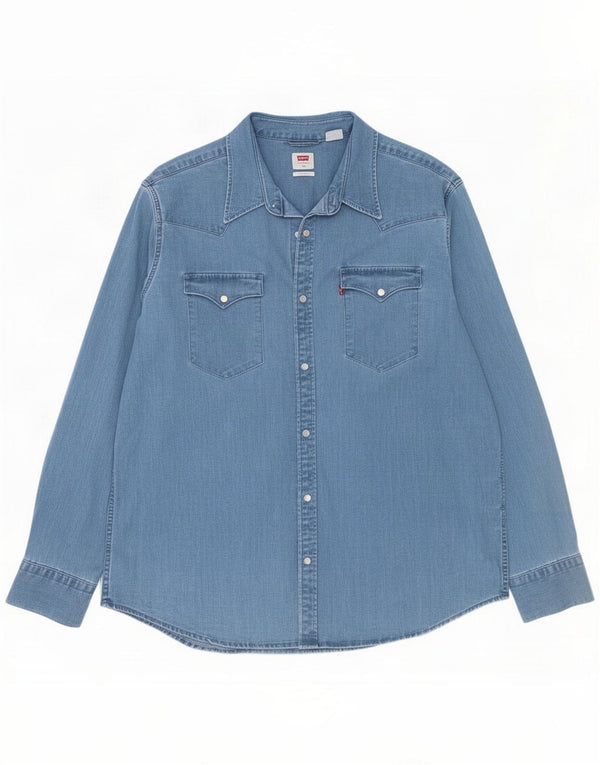 Levi's muška traper košulja XL plavi pamuk
