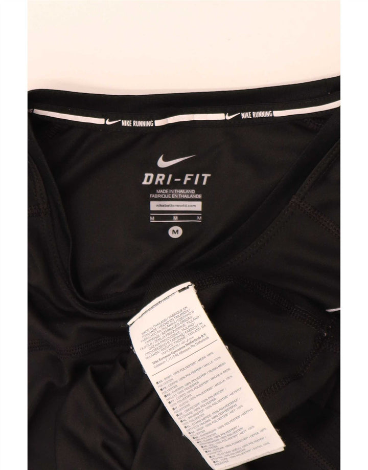 Nike Ženska Dri Fit majica kratkih rukava UK 12 srednje crni poliester