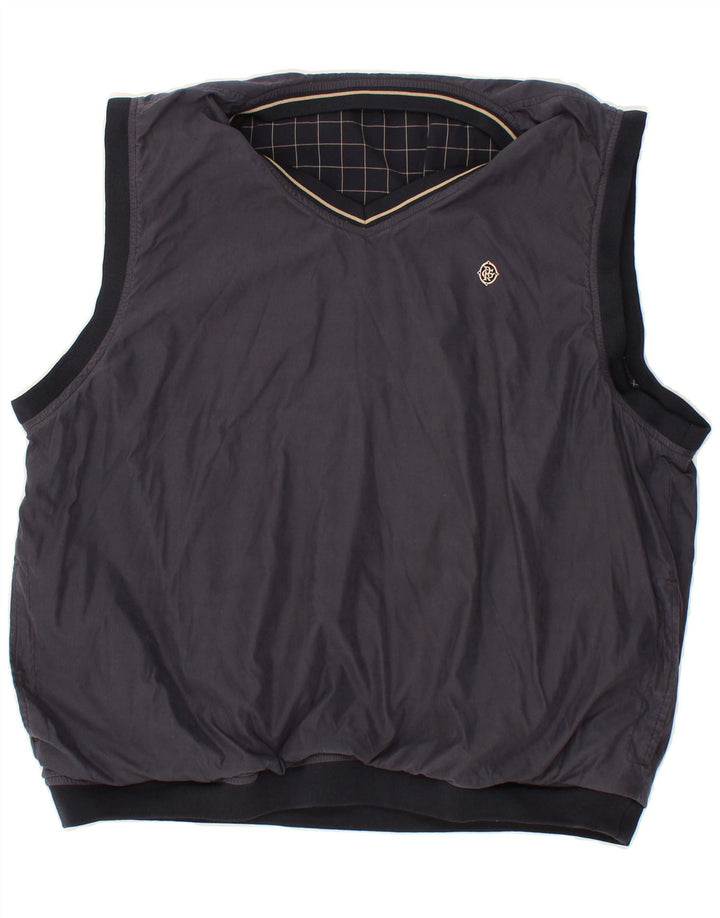 VINTAGE Mens Reversible Sleeveless Pullover Tracksuit Top 2XL Navy Blue Vintage Vintage and Second-Hand Vintage from Messina Hembry 