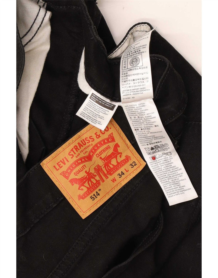 Levi's muške 514 ravne traperice W34 L32 crni pamuk
