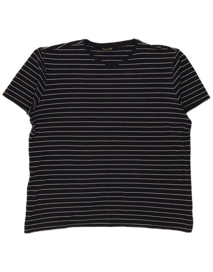 MASSIMO DUTTI Muška majica kratkih rukava XL crna na pruge