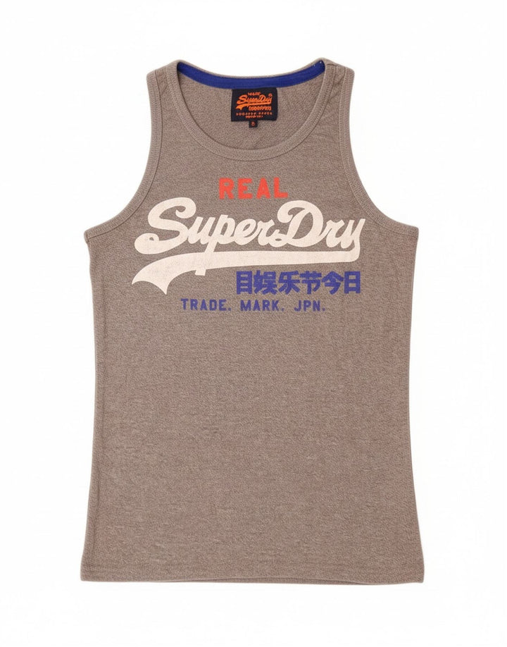 Superdry muški grafički gornji dio prsluka, mali sivi flekasti pamuk