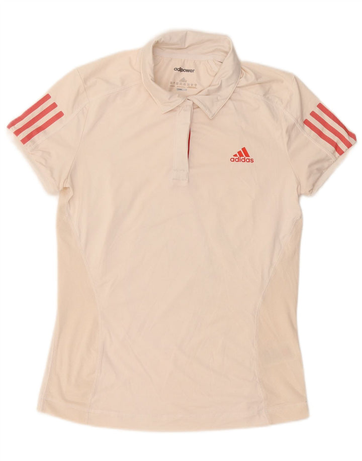Adidas ženska polo majica Climacool UK 12/14 Srednje bijeli poliester