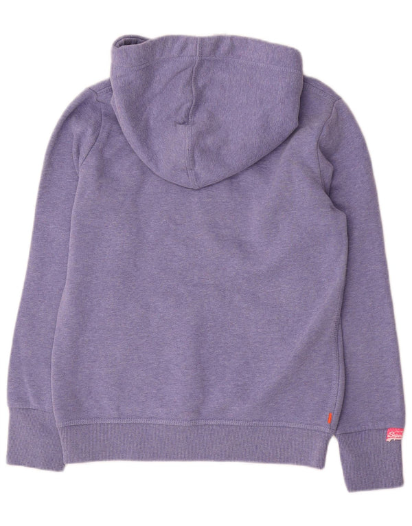 Superdry ženska majica s kapuljačom s kapuljačom UK 14 Srednje ljubičasti pamuk