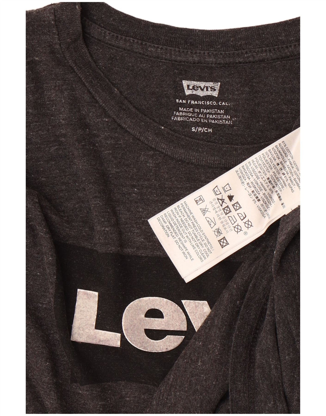 LEVI'S Mens Graphic T-Shirt Top Small Grey Cotton