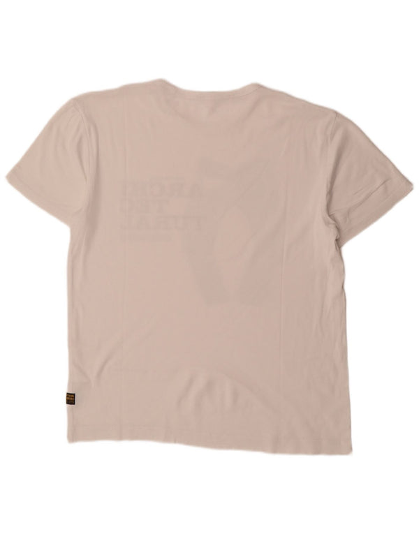 G-Star Mens Graphic T-Shirt Top 2XL White Cotton