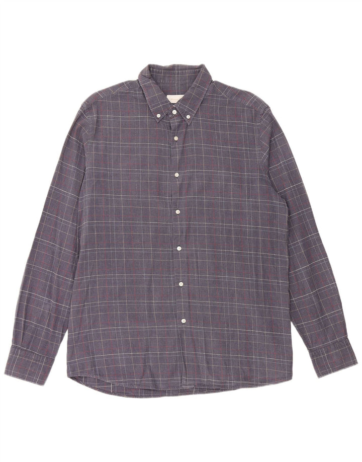 MASSIMO DUTTI Muška košulja XL tamnoplavi pamuk s ptičijim zubima