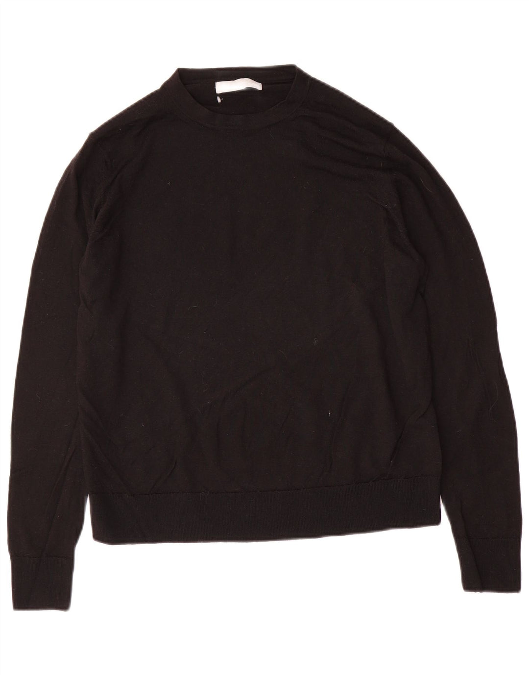 Marks & Spencer ženski džemper s okruglim izrezom UK 14 Veliki crni vuneni