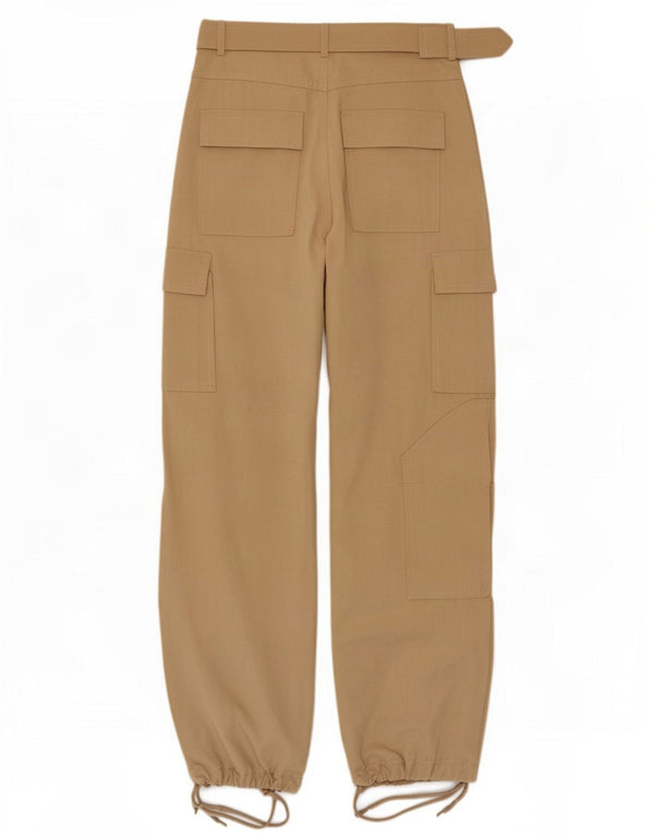 Zara ženske joggers visokog struka Cargo hlače male W26 L30 bež pamuk