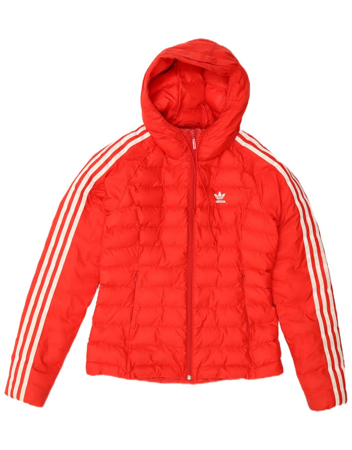Adidas ženska podstavljena jakna s kapuljačom UK 8 Mala narančasta najlonska