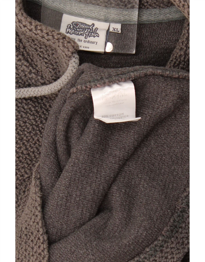 Weird Fish Muška majica s izrezom s patentnim zatvaračem XL sivi pamuk