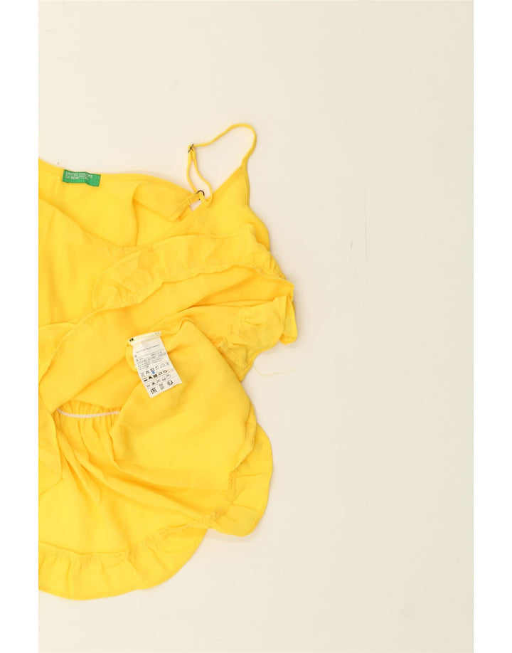 BENETTON Womens Cami Top UK 14 Medium Yellow Polyester Vintage Benetton and Second-Hand Benetton from Messina Hembry 