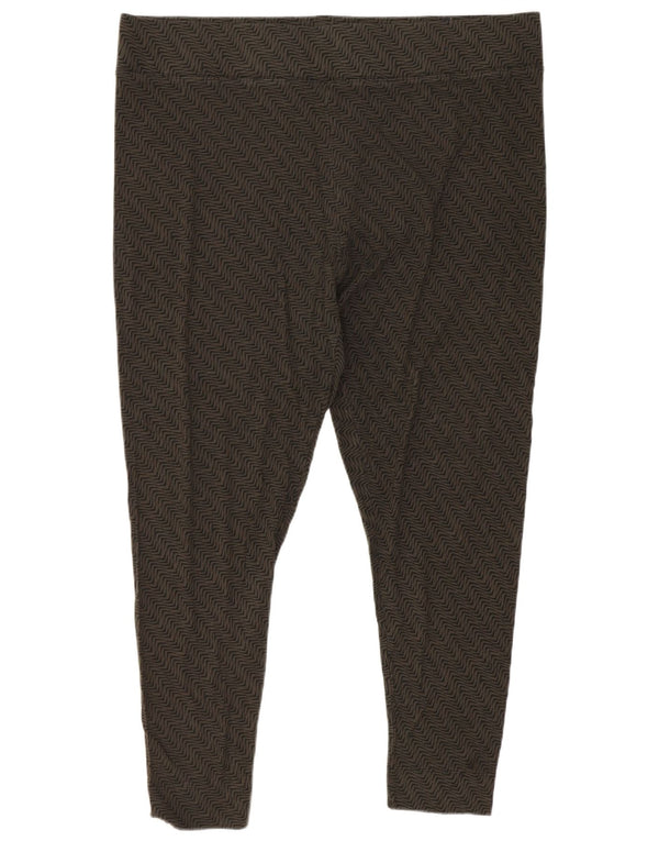 Marks & Spencer ženske kapri tajice UK 20 2XL kaki geometrijska viskoza