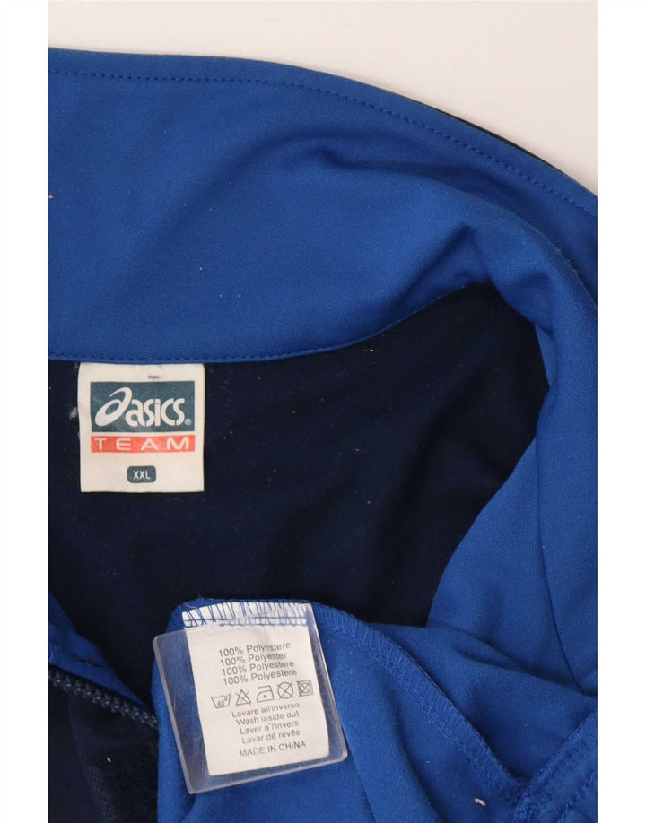 Asics, gornji dio trenirke s grafičkim zip izrezom i 2XL plave boje
