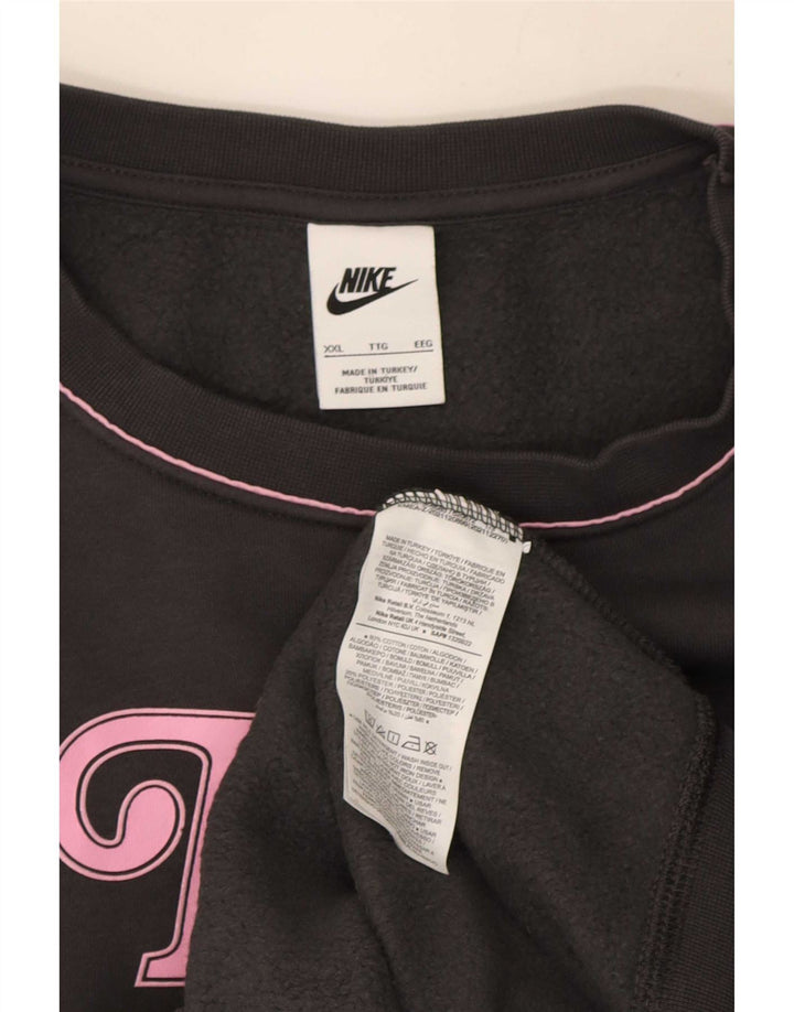 Nike muški džemper s grafičkim motivima 2XL sivi pamuk